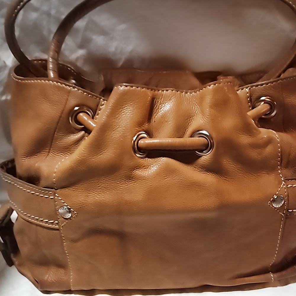 Fossil Elegant Tan Leather Tote Bag
